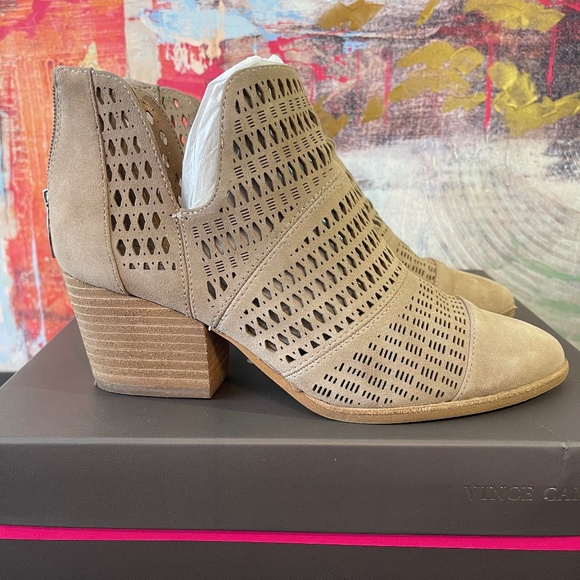Vince Camuto Niranda Suede Perforated Bootie - Picture 1 of 8